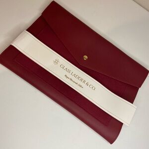 Glass Ladder & Co~NWT~The Megan Portfolio Clutch~Microsuede Edition~Maroon~Vegan